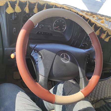 Mercedes Axor 1840 Direksiyon Kılıfı (Kahverengi Krem)