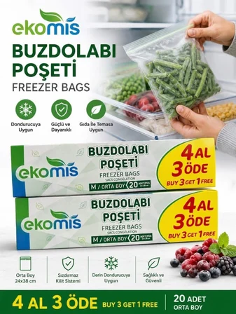 4 paket 4 Al 3 Öde Kampanyalı Buzdolabı Poşeti
