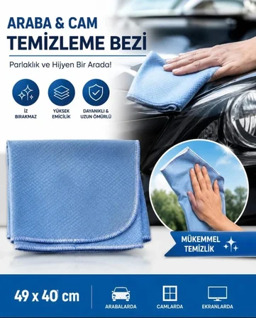 5 Adet Baklava Dilimli Desenli 40 x 40 Oto Kurulama ve Temizleme Bezi