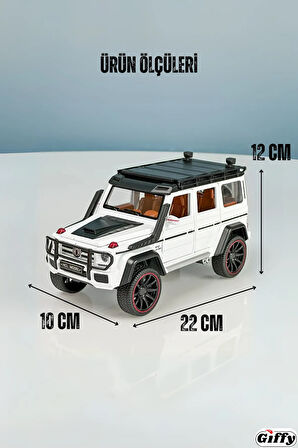 Mercedes G Seri Jeep Die Cast Model Kutulu Buhar Atan Çek Bırak Full Fonksiyon Kapıları Açılan 1:22