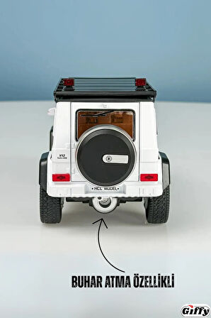 Mercedes G Seri Jeep Die Cast Model Kutulu Buhar Atan Çek Bırak Full Fonksiyon Kapıları Açılan 1:22