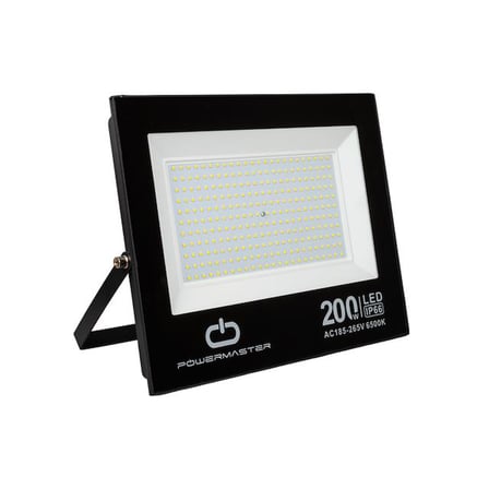 PowerMaster PM-22583 200 Watt - 220 Volt Beyaz 6500k IP66 120* Işık Açısı Siyah Slim Kasa led Projektör