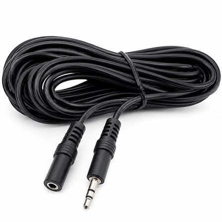 Elektromer EL-8942 Siyah 3.5mm Stereo Erkek/Dişi 10 Metre Uzatma Kablo