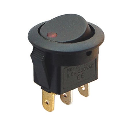 IC-132 Yuvarlak 3 Pinli 220 Volt Nokta Işıklı Açma-Kapama Anahtarı