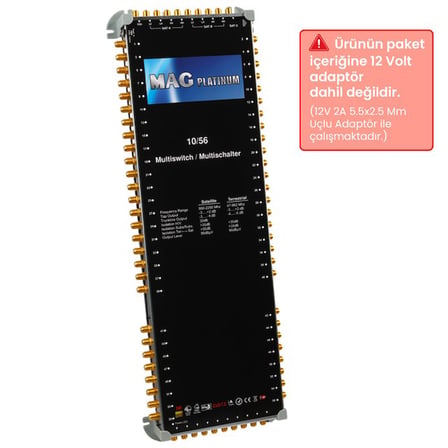 MAG Platinum MP 10/56 Multiswitch - 10 Giriş 56 Çıkışlı Merkezi Uydu Santrali Hybrid 4K ve 3D Destekli