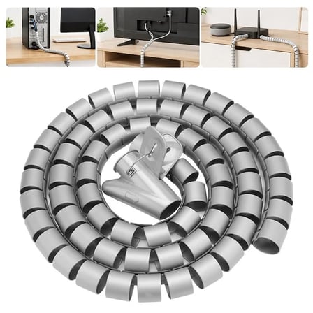 S-Link SL-195 22mm 20 Metre Gri Spiral Kablo Düzenleyici Toplayıcı Pratik Uygulama Aparatlı