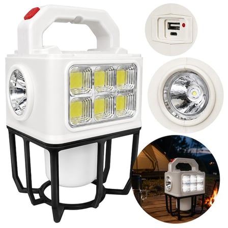 Powermaster Pm-26460 Çok Fonksiyonlu Solar Kamp Lambası Güneş Panelli Masa Lambası Ve El Feneri