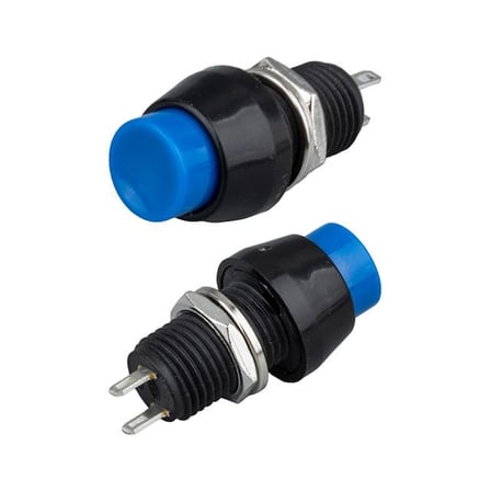 IC-191 Mavi 10mm Basmalı On-Off 2P Anahtar Buton DS-450