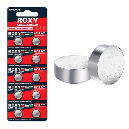 Roxy RXY-AG13 LR44/1154/357 1.5 Volt Alkaline Düğme Pil (10'LU Paket)