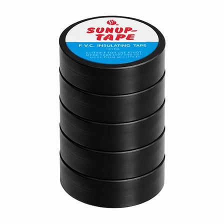 Sunup SN-27918 Siyah 0.13x18mm İzole PVC Elektrik Yalıtım Bant (5'li Paket)