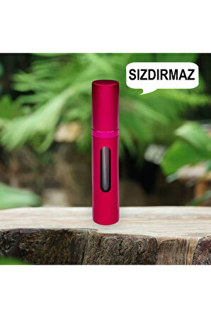 Metal Sızdırmaz Taşınabilir Mini Doldurulabilir Boş Küçük Seyahat Cep Parfüm Şişesi-Fuşya