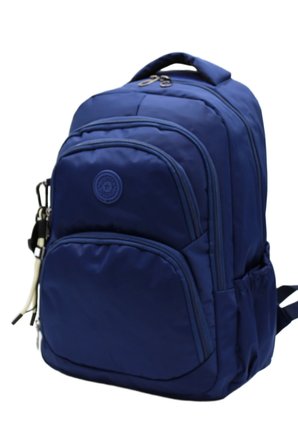 34600 Lacivert Suya Dayanıklı Kumaş Okul Çantası Unisex Okul Sırt Çantası