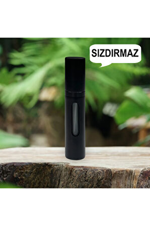 Metal Sızdırmaz Taşınabilir Mini Doldurulabilir Boş Küçük Seyahat Cep Parfüm Şişesi-Siyah
