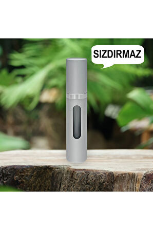 Metal Sızdırmaz Taşınabilir Mini Doldurulabilir Boş Küçük Seyahat Cep Parfüm Şişesi-Gri