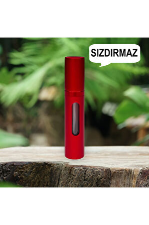 Metal Sızdırmaz Taşınabilir Mini Doldurulabilir Boş Küçük Seyahat Cep Parfüm Şişesi-Kırmızı