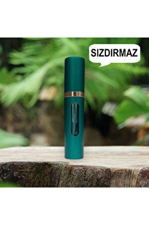 Metal Sızdırmaz Taşınabilir Mini Doldurulabilir Boş Küçük Seyahat Cep Parfüm Şişesi-Yeşil