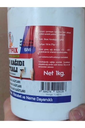 1 Kg Sıvı Hazır Şeffaf Duvar Kağıdı Yapıştırıcısı Tutkalı Vinil Tekstil Kağıtları Sentetik Polimer