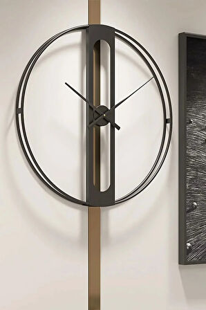 Ahsen Siyah Clock 40 Cm Black Metal (MOBİLYA) Duvar Saati