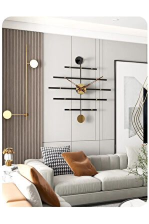 Pendulo Minimalist Duvar Saati Dekoratif Metal (MOBİLYA) Duvar Saati
