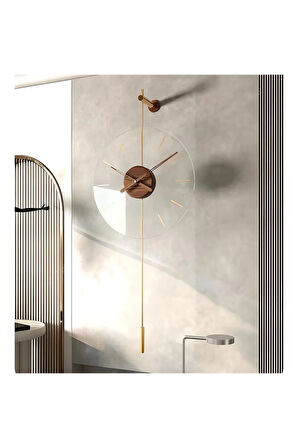 Gravity Ceviz - (KIRILMAZ TAMPER CAM) - Büyük Boy (33x85cm ) - Metal (MOBİLYA) Duvar Saati