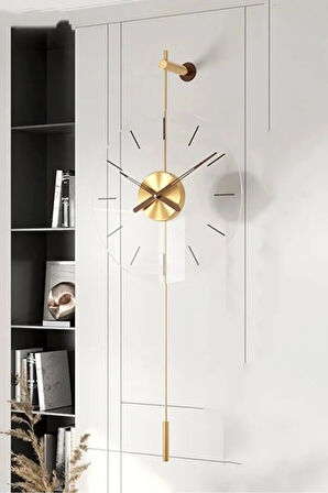 Gravity Premium Gold Duvar Saati, Modern Metal Ve Cam Tasarım Duvar Saati (MOBİLYA)
