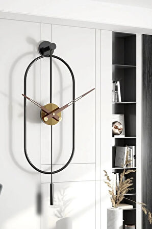 Serenity Black Gold, Dekoratif Modern Metal (MOBİLYA) Duvar Saati