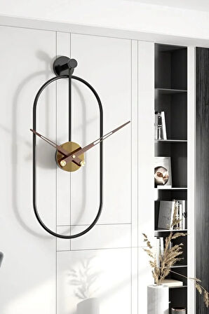 Serenity Black Gold, Dekoratif Modern Metal (MOBİLYA) Duvar Saati