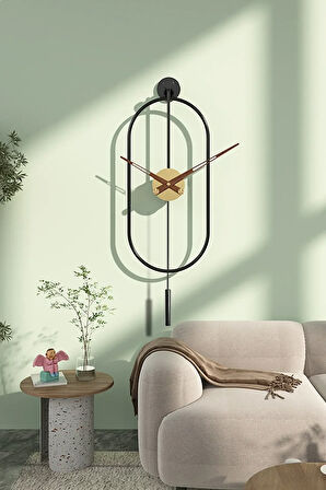 Serenity Black Gold, Dekoratif Modern Metal (MOBİLYA) Duvar Saati