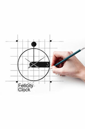 Xxl - Felicity Clock 60 Cm Modern Dekoratif Metal (MOBİLYA) Duvar Saati
