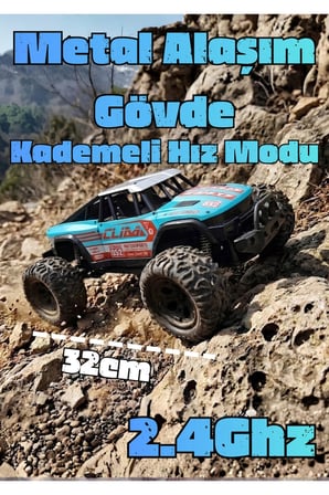2.4Ghz Metal Alaşım Uzaktan Kumandalı Ayarlanabilir Hızlı Off-Road Araba