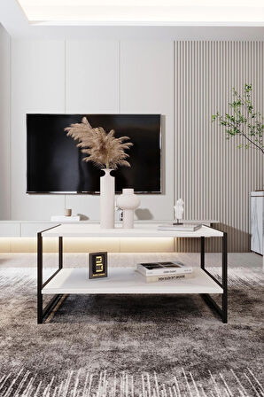 Modern & Şık Orta Sehpa Metal Çerçeve ile Dayanıklı Tasarım, Minimalist ve Fonksiyonel, Salon ,Ofis