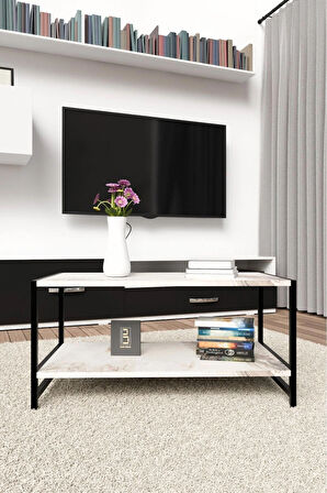 Modern & Şık Orta Sehpa Metal Çerçeve ile Dayanıklı Tasarım, Minimalist ve Fonksiyonel, Salon ,Ofis