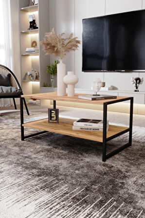 Modern & Şık Orta Sehpa Metal Çerçeve ile Dayanıklı Tasarım, Minimalist ve Fonksiyonel, Salon ,Ofis