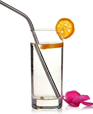 Paslanmaz Çelik Pipet Ve Temizlik Fırçası 5 Parça Set Pratik Ürünler Sunum Ve Kokteyl Ürünleri