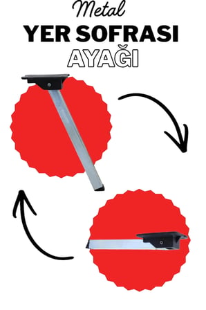 4 Adet 25 cm Metal Yer Sofrası Ayağı - Katlanır Çinko Sini Altı Takımı (4 Adet) Metal Katlanır Sehpa Ayağı Katlanır Ayak