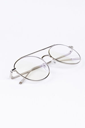 Gümüş Metal Mavi Işık Korumalı Bilgisayar Ekran Gözlüğü