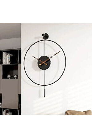 Siyah Tiktok -büyük Boy (50X75CM) , Modern Dekoratif Metal Duvar Saati