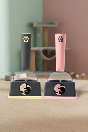 Platformlu Ölçülü Köpek Kedi Mama Kaşığı Standlı Ölçülü Mama Küreği