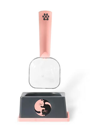 Platformlu Ölçülü Köpek Kedi Mama Kaşığı Standlı Ölçülü Mama Küreği