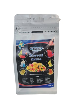 Beautiful Food Meyveli Kuş Maması Yemi 500 Grm Muhabbet Kuşu Kanarya Sultan Papağanı Cennet Papağanı İspinoz