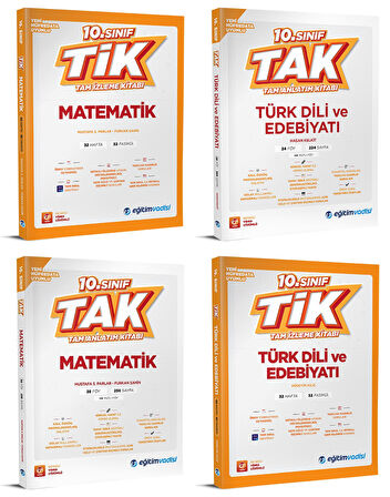 Eğitim Vadisi 2026 10. Sınıf Matematik + Edebiyat Tak Tam Anlatım + Tik Tam İzleme Seti 4 Kitap