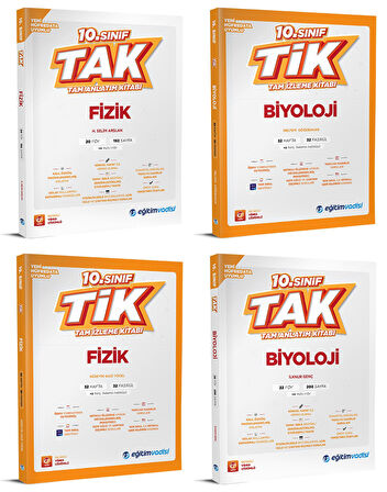 Eğitim Vadisi 2026 10. Sınıf Fizik + Biyoloji Tak Tam Anlatım + Tik Tam İzleme Seti 4 Kitap