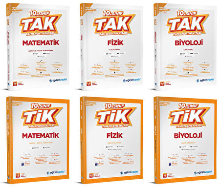 Eğitim Vadisi 2026 10. Sınıf Matematik + Fizik + Biyoloji Tak Tam Anlatım + Tik Tam İzleme Seti 6 Kitap