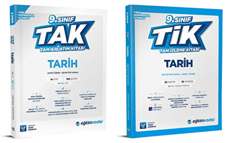 Eğitim Vadisi 2025 9. Sınıf Tarih Anlatım Tak Tam Anlatım + Tam İzleme Seti 2 Kitap