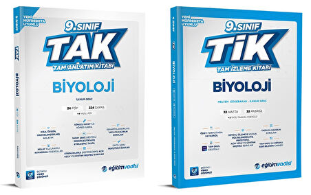 Eğitim Vadisi 2025 9. Sınıf Biyoloji Tak Tam Anlatım + Tam İzleme Seti 2 Kitap