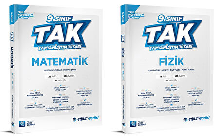 Eğitim Vadisi 2025 9. Sınıf Matematik + Fizik Tak Tam Anlatım Seti 2 Kitap