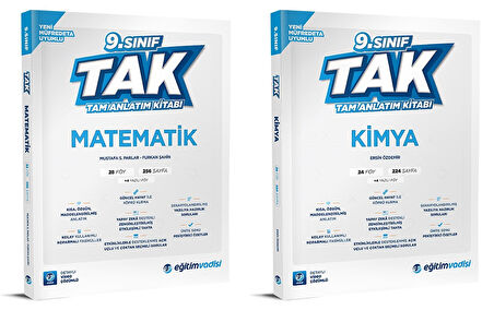 Eğitim Vadisi 2025 9. Sınıf Matematik + Kimya Tak Tam Anlatım Seti 2 Kitap