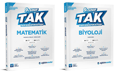 Eğitim Vadisi 2025 9. Sınıf Matematik + Biyoloji Tak Tam Anlatım Seti 2 Kitap