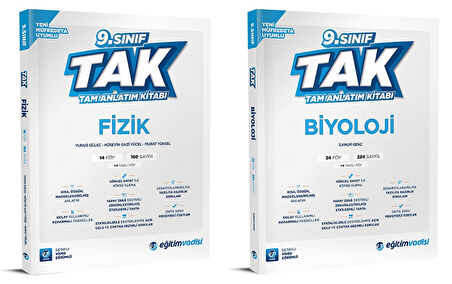 Eğitim Vadisi 2025 9. Sınıf Fizik + Biyoloji Tak Tam Anlatım Seti 2 Kitap
