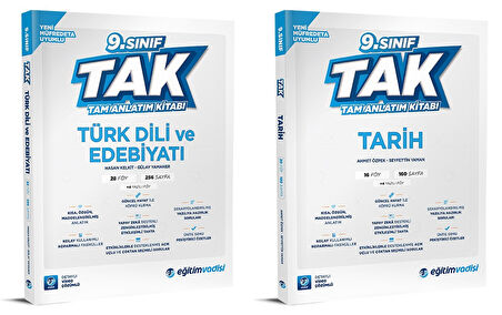 Eğitim Vadisi 2025 9. Sınıf Edebiyat + Tarih Tak Tam Anlatım Seti 2 Kitap